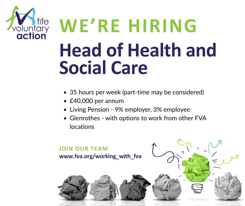 JOB ADVERT - Head of Health & Social Care - LINK: https://www.fva.org/working_with_FVA.asp